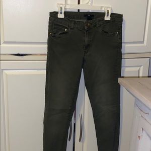 Dark green skinny jeans